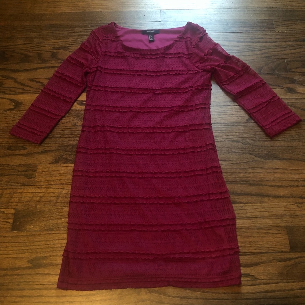 Forever 21 Raspberry ruffled dress!